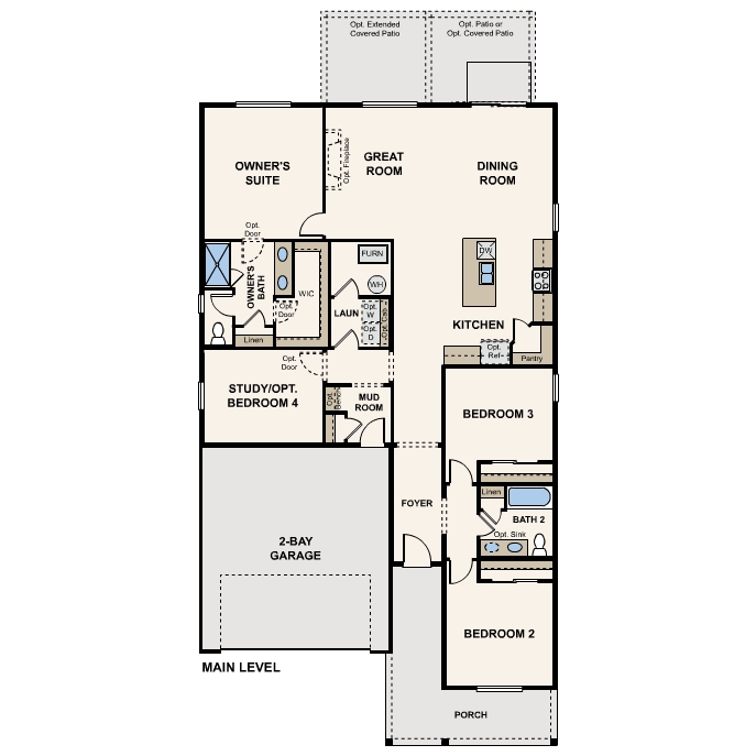 Diagram, engineering drawing. Cumberland Floorplan, Main Level