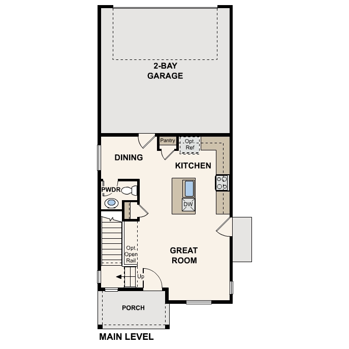 Diagram, engineering drawing. The Monroe Floorplan, Main Level