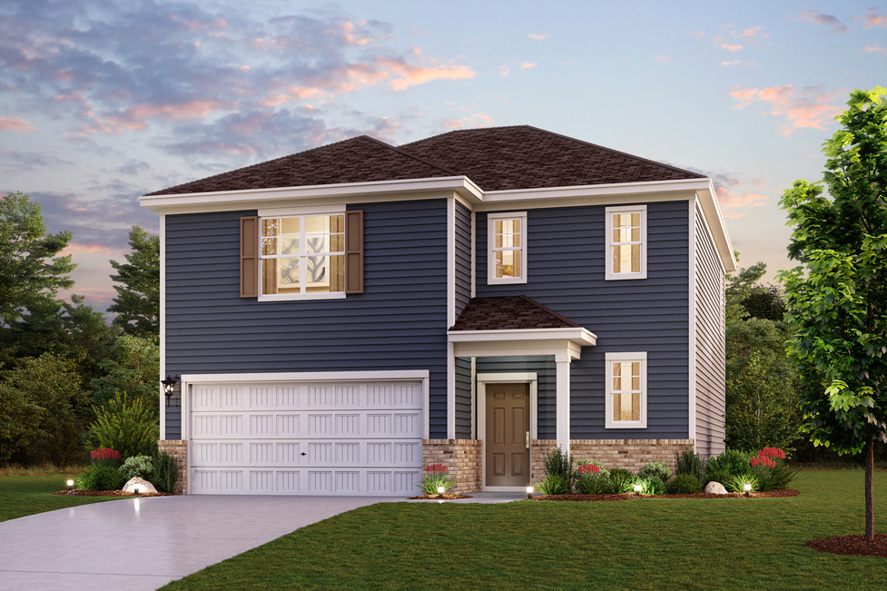 A house with a garage.