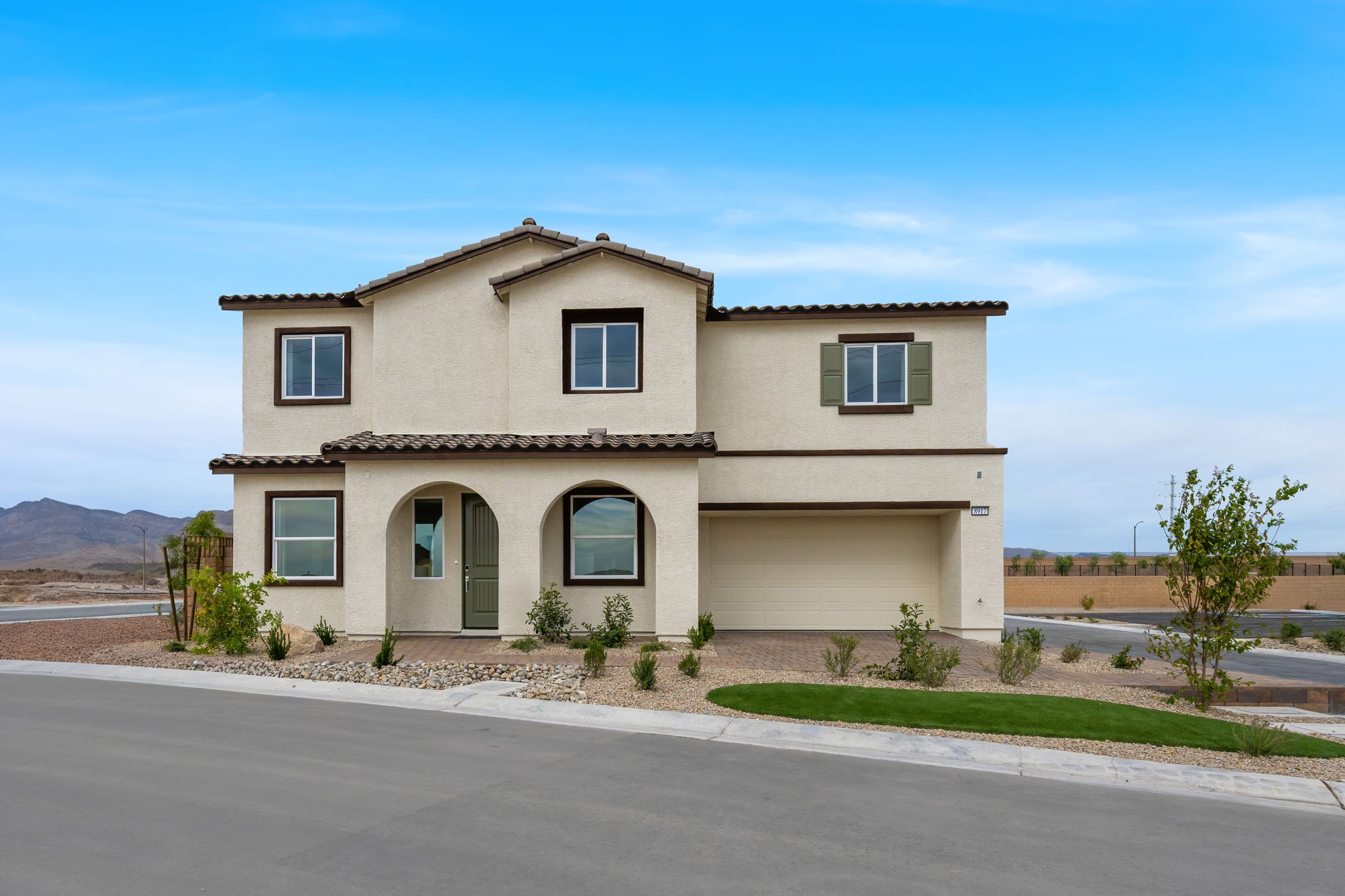 A house with a driveway.