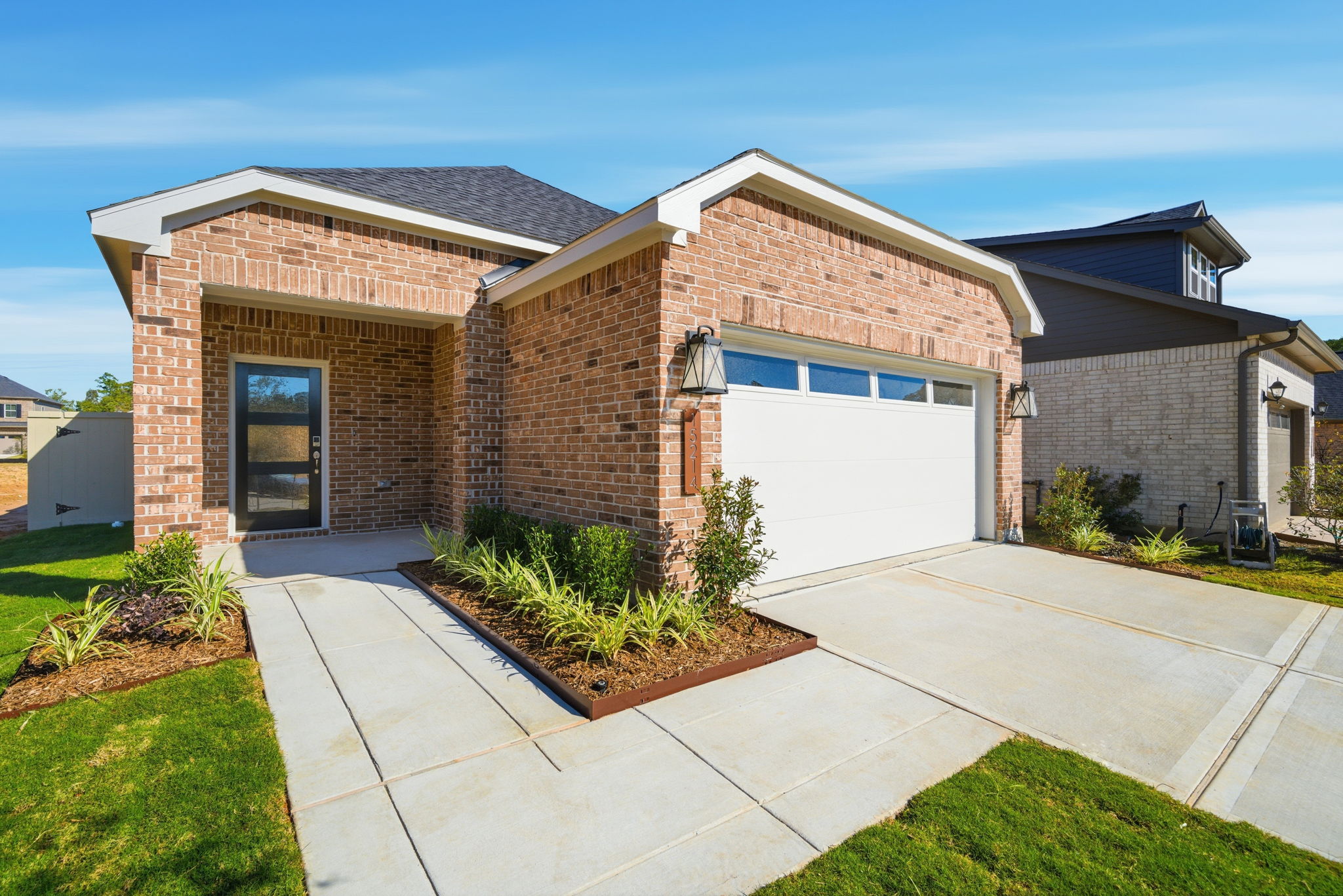 A house with a garage.