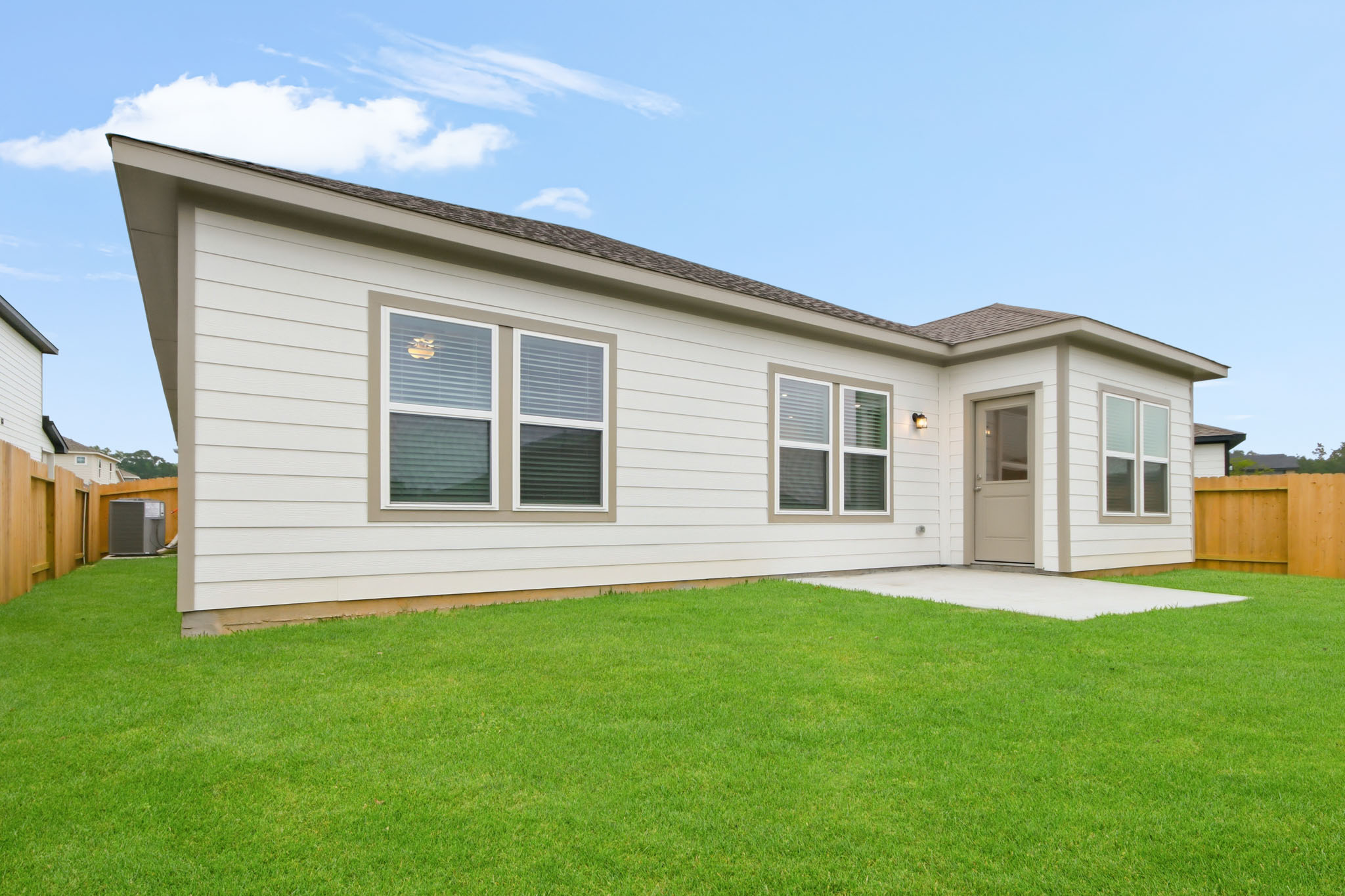 A house with a lawn.