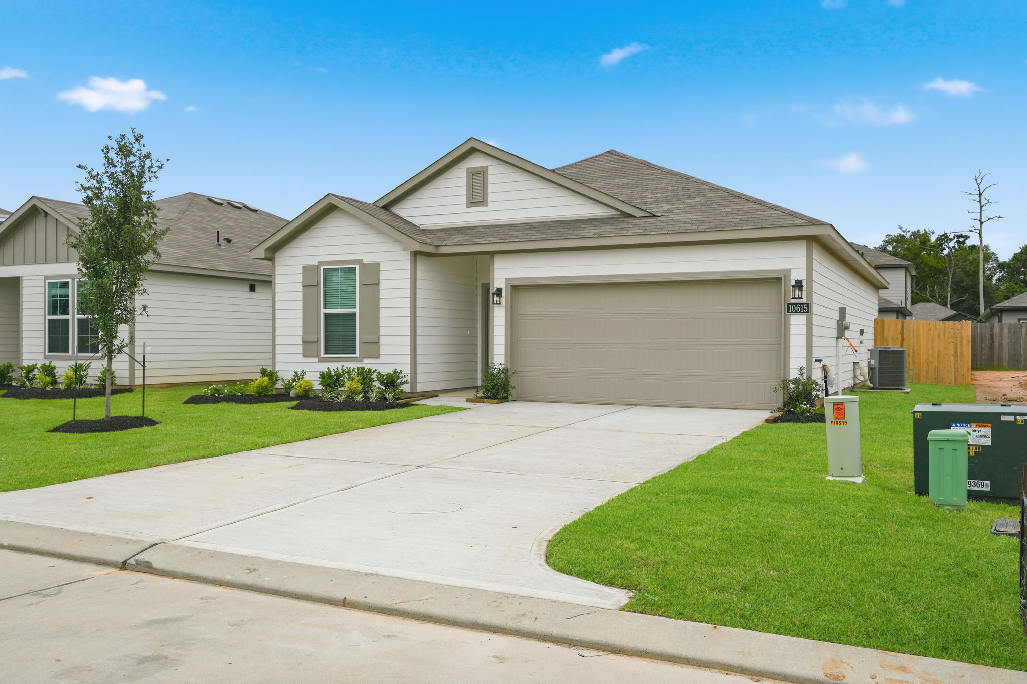 A house with a garage.