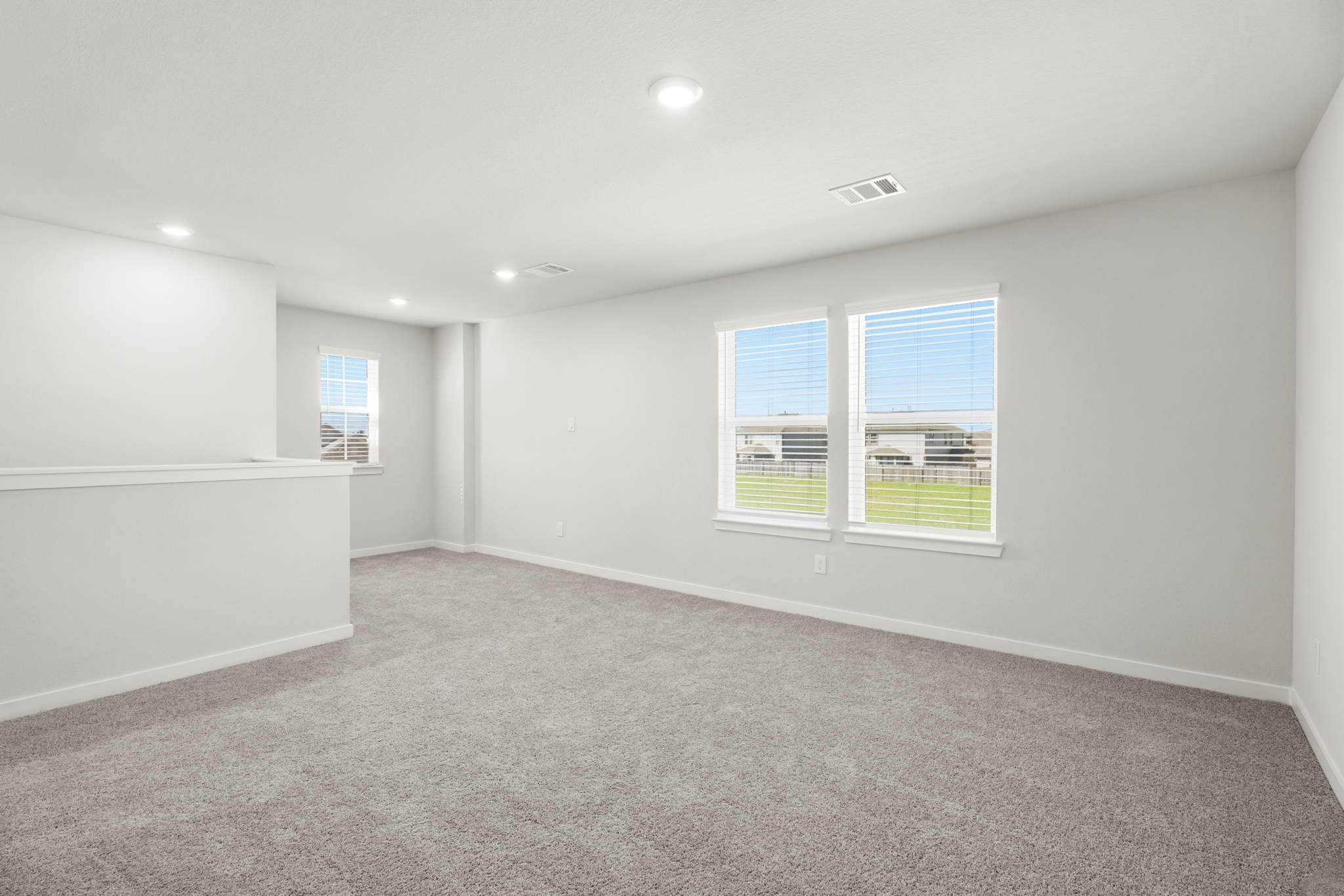 A room with windows.