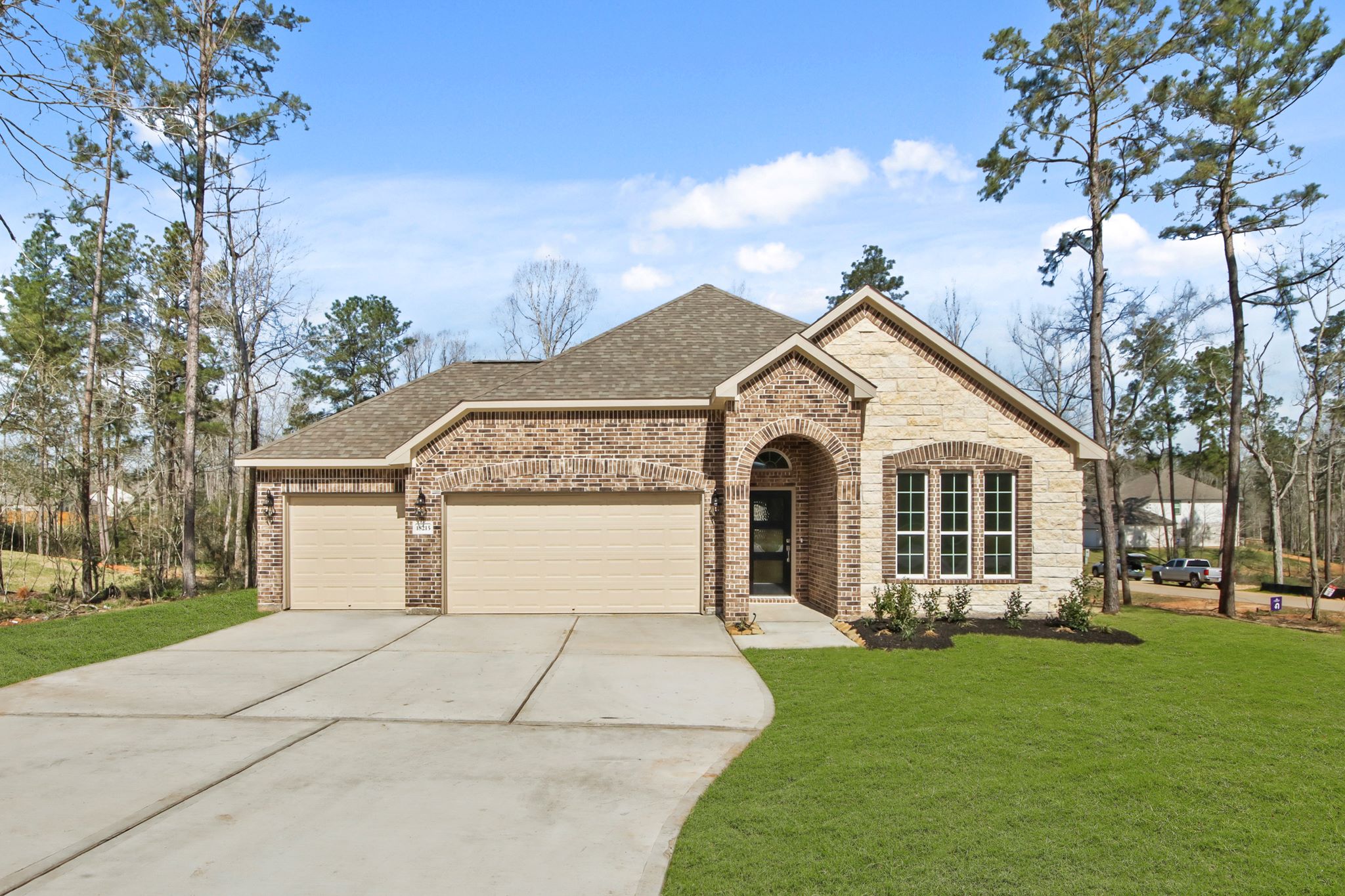 A house with a garage.