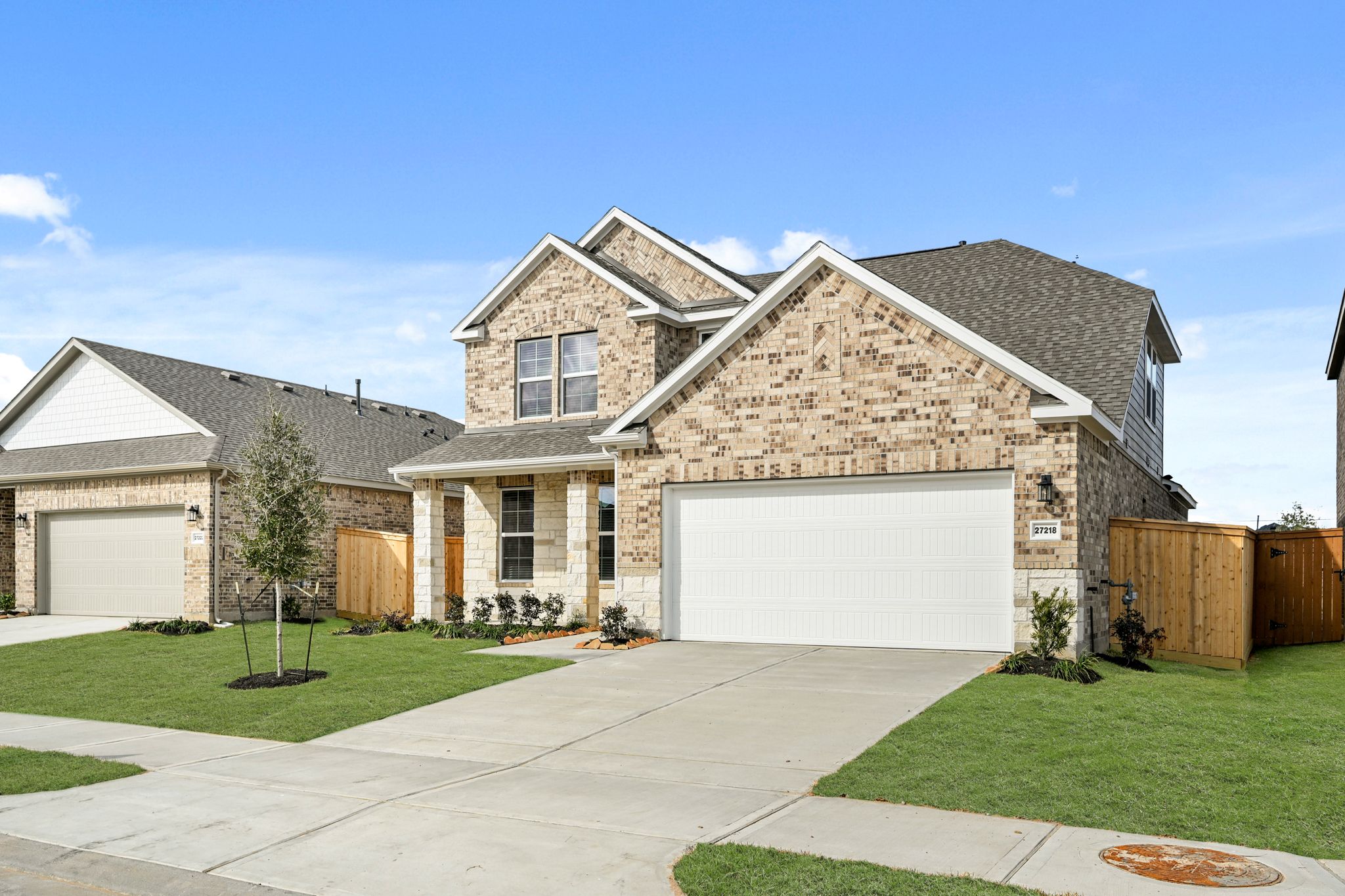 A house with a garage.