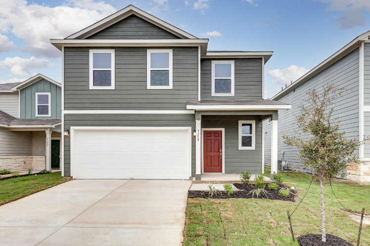 A house with a garage.