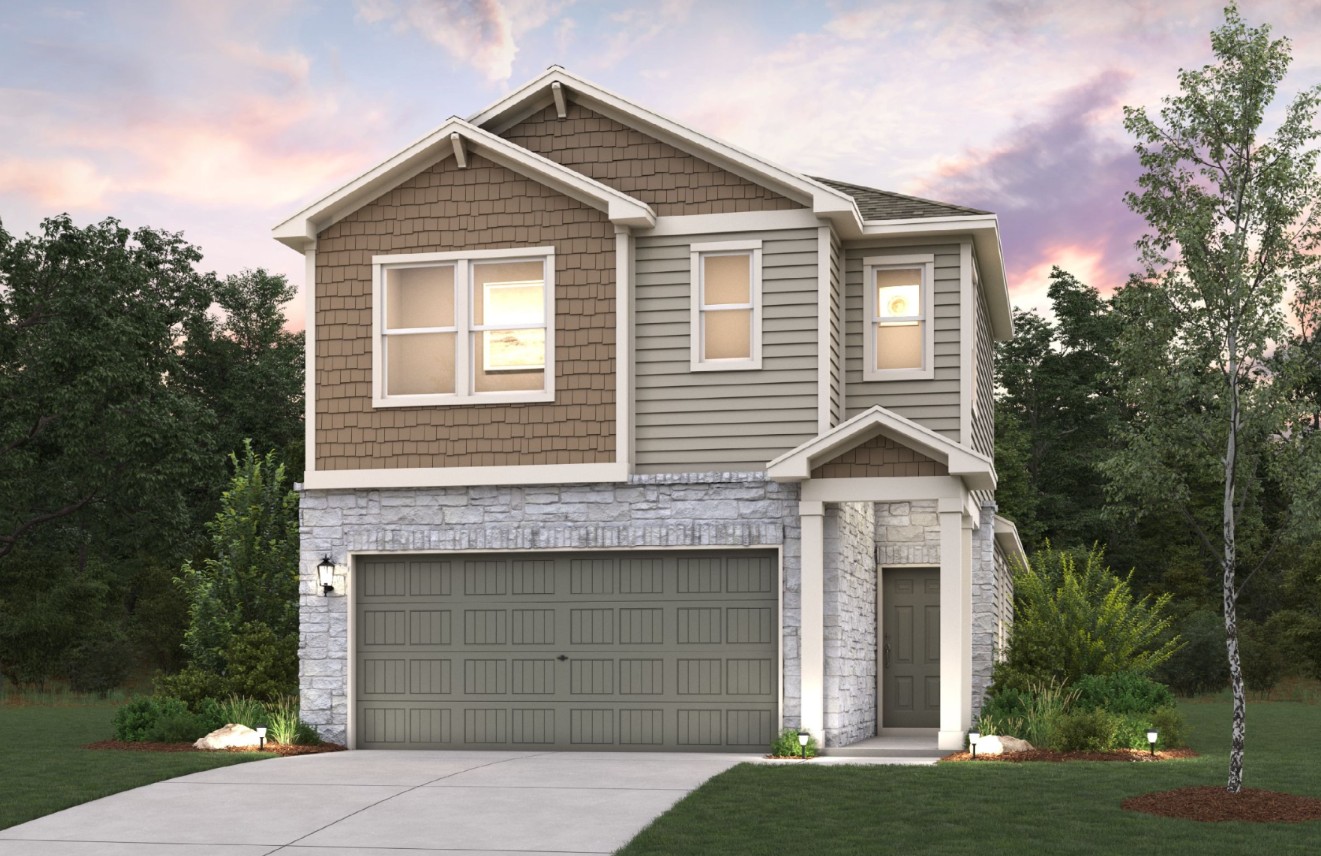 A house with a garage.