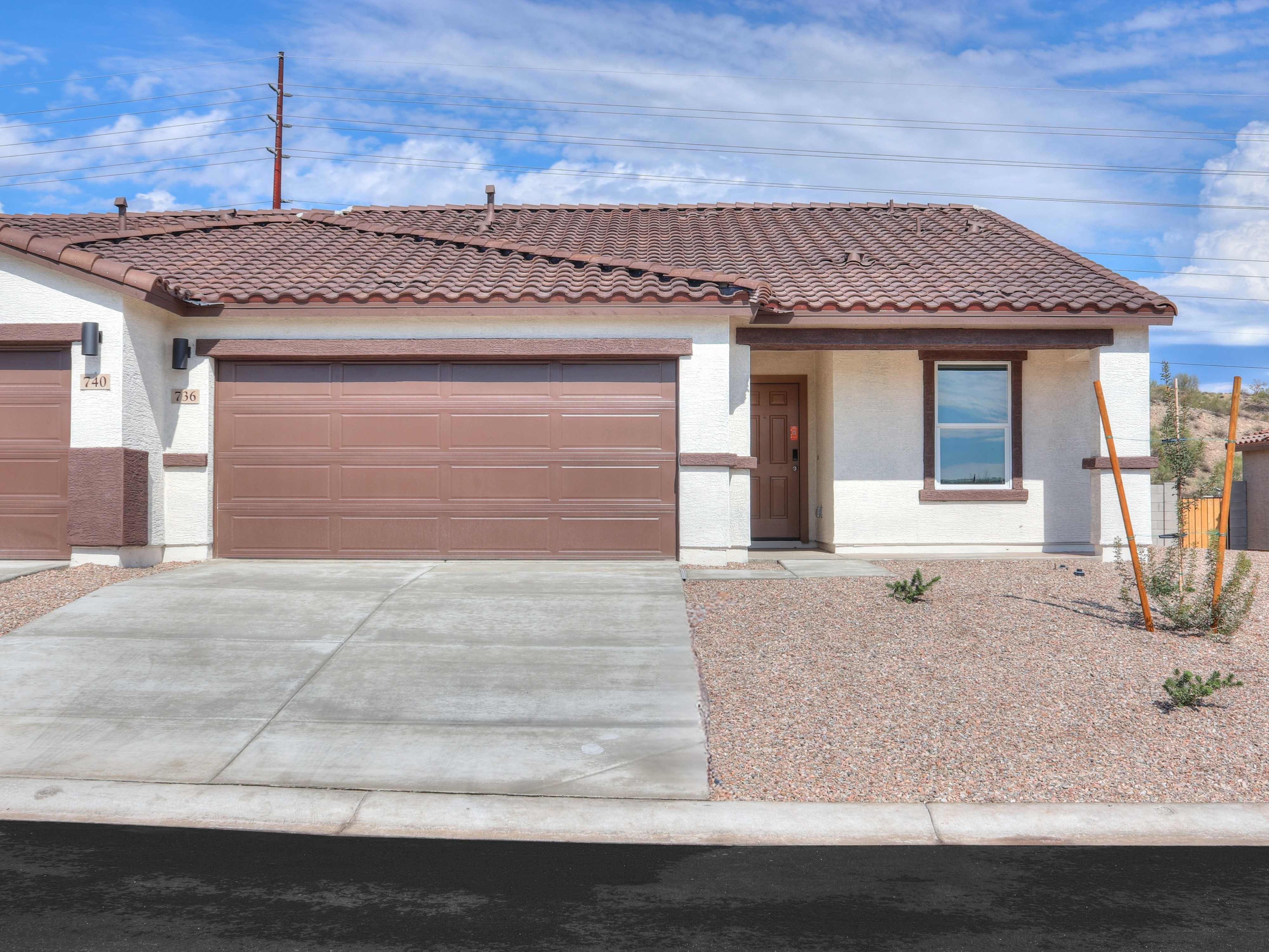 A house with a garage.